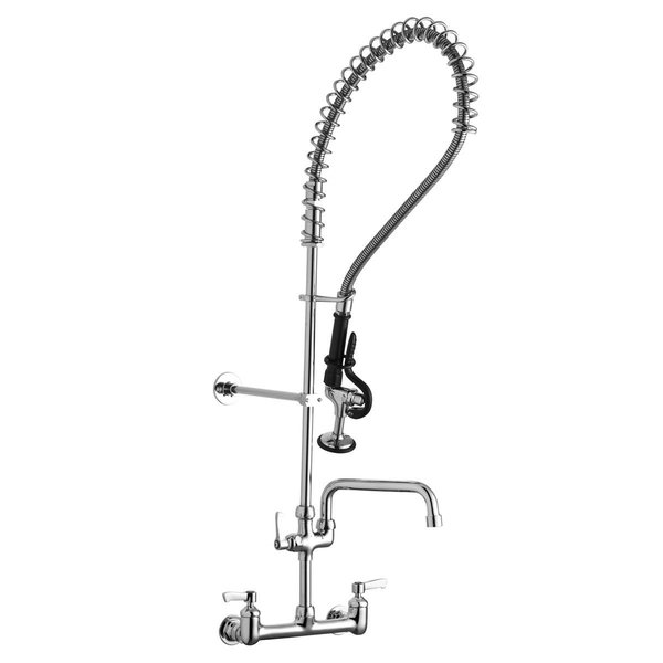 Elkay 8 Centerset Wall Mount Faucet 44In Flexible Hose W/1.2 Gpm Spray Head Handles LK943AF08LC